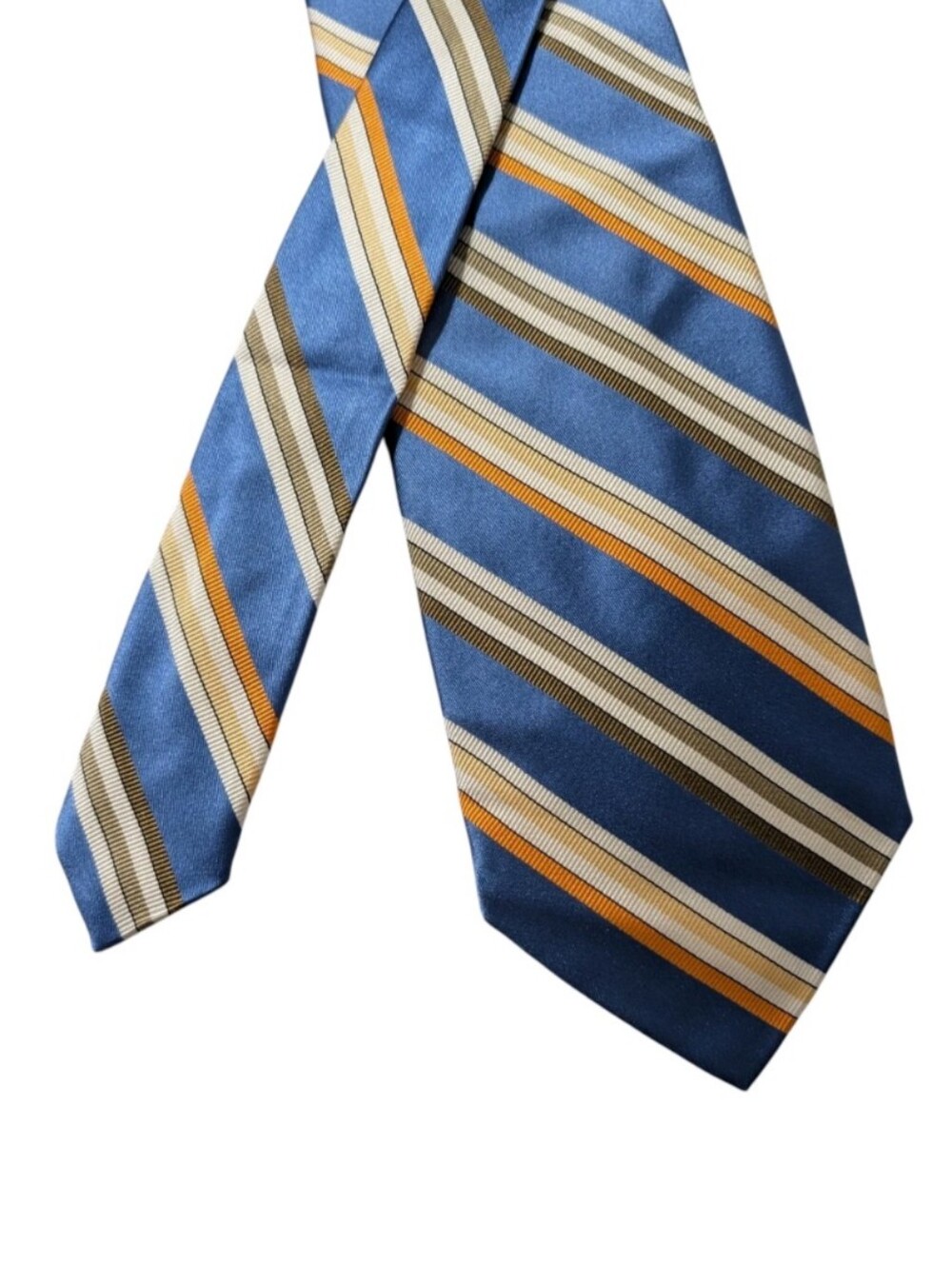 Breuer Men's Necktie Multicolor Repp Stripes French Collection Handmade In Italy